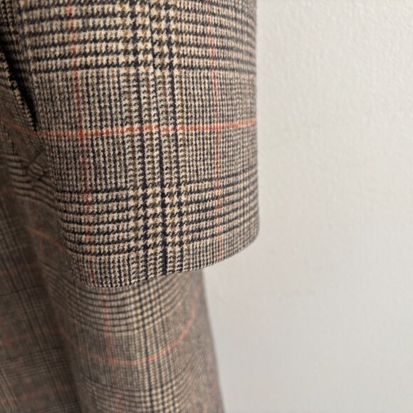 VTG Aquascutum England Showerproof Wool Glencheck Balmacaan Overcoat 40-42/Large - Picture 12 of 16